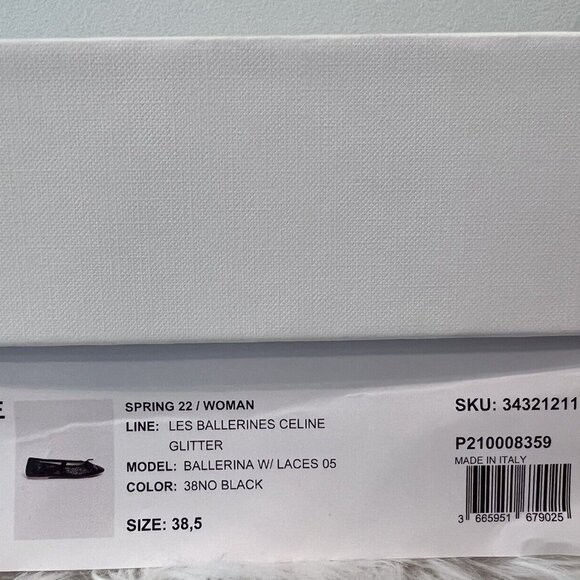 CELINE Triomphe Logo Les Ballerines Ballerina Laces Babies Alma Flats 38.5/ 39.5 - Picture 8 of 9